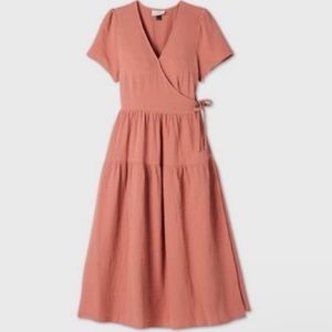 Women's Dusty Rose Wrap Maxi Dress